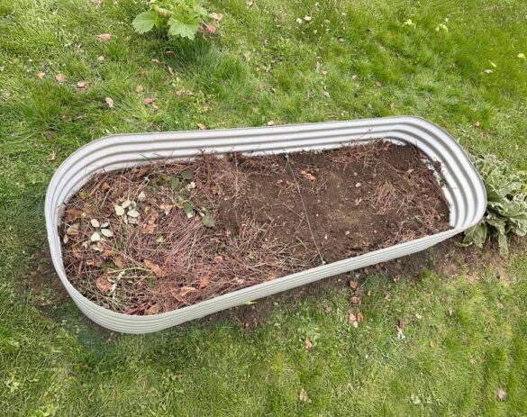 Hochbeet befüllen: Erste Schicht